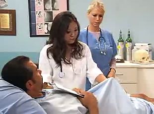 Katie Morgan:Two hot nurses help a hard cock