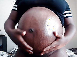 grávida, americano, africano