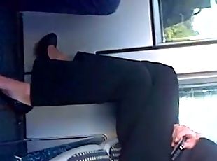 Candid sexy heels with face my stepsister stephanie in tram