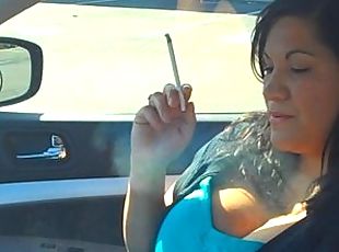 carro, fetiche, fumando