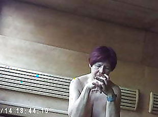 Old lady in sauna-LA