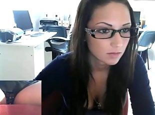 masturbation, bureau-office, webcam, hongrois