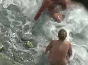 Nude Beach - Big Boob Fuck & Suck on the Rocks